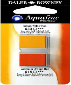 Supertrend Aquafine 1/2 Tablet Sulu Boya 2li Set INDIAN YELLOW HUE / CADMIUM ORANGE HUE