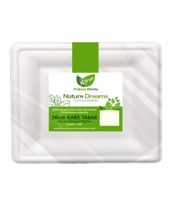 Supertrend Doğa Dostu Kare Karton Tabak 26cm 6lı