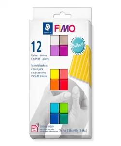 Supertrend Fimo Soft Polimer Kil Seti 12 Renk x 25 gr. Brilliant (Canlı) Renkler