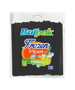 Supertrend Frozen Siyah Pipet 7mm x 22cm - 100 Adet