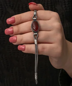 Supertrend Gümüş Akik Taşlı Kazaziye Bileklik