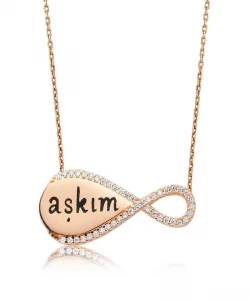 Supertrend Gümüş Aşkım Yazılı Sonsuzluk Bayan Kolye