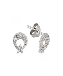 Supertrend Gümüş Ay Yıldız Çivili Küpe