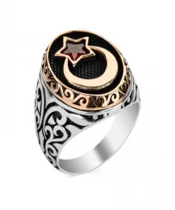 Supertrend Gümüş Ay Yıldız Erkek Yüzük