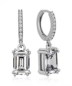 Supertrend Gümüş Baget Taşlı Halka Küpe