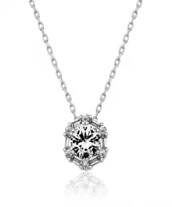 Supertrend Gümüş Buz Beyazı Baget Taşlı Bayan Kolye