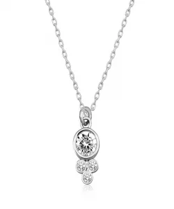 Supertrend Gümüş Çiğ Damlası Yuvarlak Tektaş Bayan Kolye