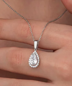 Supertrend Gümüş Damla Beyaz Zirkon Taşlı Kadın Kolye