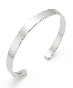 Supertrend Gümüş Düz Erkek Kelepçe Bilezik