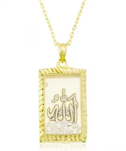 Supertrend Gümüş Gold Allah Yazılı Kadın Kolye