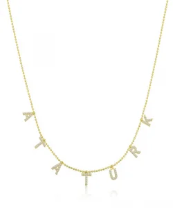 Supertrend Gümüş Gold Atatürk Yazılı Bayan Kolye