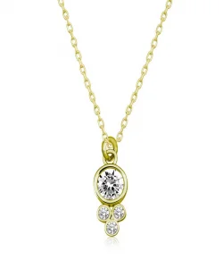 Supertrend Gümüş Gold Çiğ Damlası Yuvarlak Tektaş Bayan Kolye