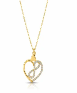 Supertrend Gümüş Gold Kalp İçinde Sonsuzluk Kadın Kolye