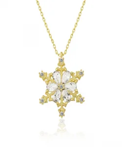 Supertrend Gümüş Gold Kar Çiçeği Bayan Kolye