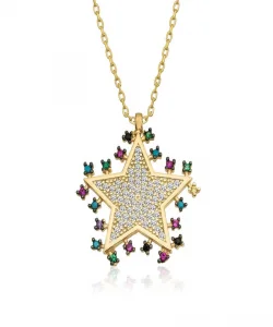 Supertrend Gümüş Gold Parlayan Yıldız Kolye