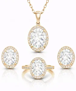 Supertrend Gümüş Gold Yuvarlak Montür Tek Taş Kadın Set