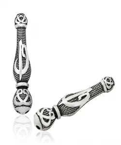 Supertrend Gümüş Nokta İşlemeli Elif Vav Motifli Tesbih İmamesi