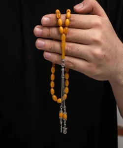 Supertrend Gümüş Püskül Sıkma Kehribar Tesbih