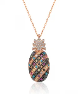 Supertrend Gümüş Renkli Taşlı Ananas Kolye