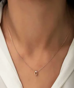 Supertrend Gümüş Rose 3 Boyutlu Ö Harf Bayan Kolye
