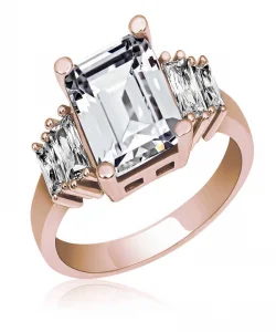 Supertrend Gümüş Rose Baget Taşlı  Bayan Yüzük