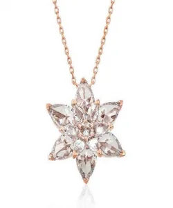 Supertrend Gümüş Rose Beyaz Lotus Çiçeği Kolye
