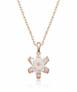 Supertrend Gümüş Rose Beyaz Lotus Çiçeği Kolye