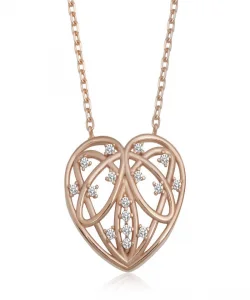 Supertrend Gümüş Rose Bombeli Kalp Kadın Kolye