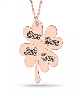 Supertrend Gümüş Rose Dört Yaprak İsimli Yonca Bayan Kolye