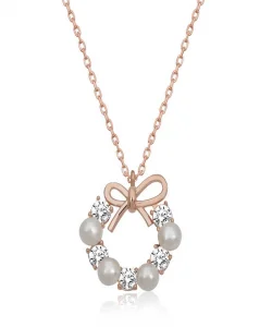 Supertrend Gümüş Rose İnci Kurdele Kadın Kolye