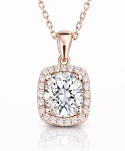 Supertrend Gümüş Rose Kare Montür Tek Taş Kolye