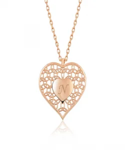 Supertrend ​gümüş Rose Kişiye Özel Kalbin İçinde Kalp Bayan Kolye
