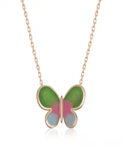 Supertrend Gümüş Rose Minimal Kelebek Bayan Kolye