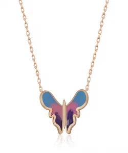 Supertrend Gümüş Rose Minimal Kelebek Bayan Kolye