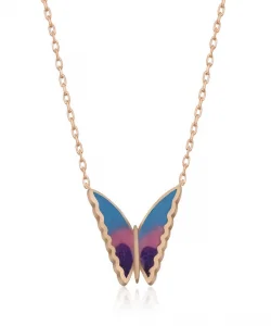 Supertrend Gümüş Rose Minimal Kelebek Bayan Kolye