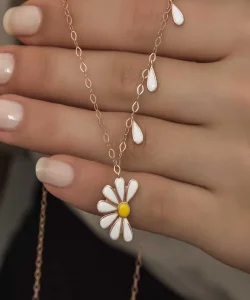 Supertrend Gümüş Rose Papatya Seviyor Sevmiyor Bayan Kolye