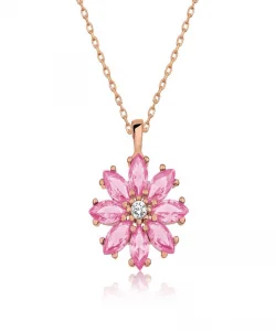 Supertrend Gümüş Rose Pembe Çiçek Kolye