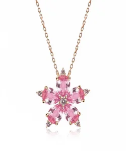Supertrend Gümüş Rose Pembe Kamelya Çiçeği Kolye
