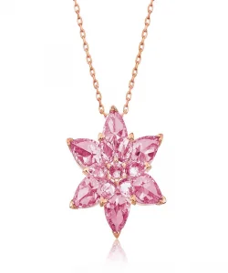 Supertrend Gümüş Rose Pembe Lotus Çiçeği Kolye