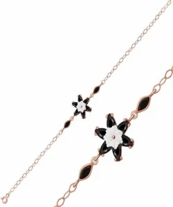 Supertrend Gümüş Rose Siyah Lotus Çiçeği Bileklik