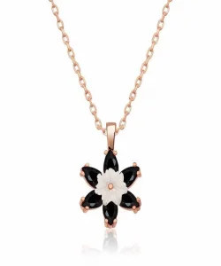 Supertrend Gümüş Rose Siyah Lotus Çiçeği Kolye