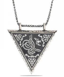 Supertrend Gümüş Üçgen İçi Açılabilen Tuğra Muskalık Kolye