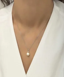 Supertrend Gümüş Yuvarlak İnci Bayan Kolye