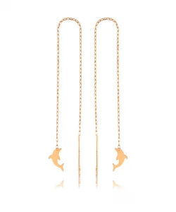 Supertrend Gümüş Zincirli Yunus Balığı Küpe