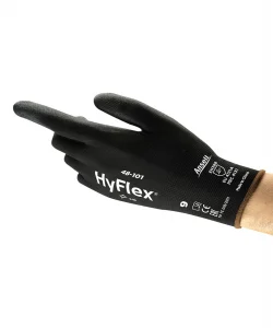 Supertrend- HYFLEX® 48-101 Siyah-Gri Tam Kaplı Sensilite Poliüretan Kaplı Hassas İş Eldiveni 1 Çift (8 Beden / M)