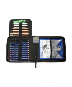 Supertrend Karakalem Eskiz Çizim Sanat Başlangıç Seti Deri Çantalı 24 Parça