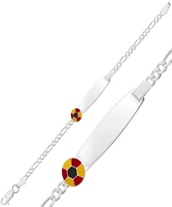 Supertrend Kişiye Özel Sarı Kırmızı Top Figürlü Gümüş Çocuk Künyesi