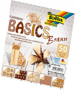 Supertrend Origami Kağıdı 15x15 cm. 5 Desen 50 Yaprak Basic Kahve