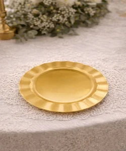 Supertrend Plastik Kalın Tabak Büyük 26 cm Gold 6 Adet