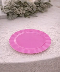 Supertrend Plastik Kalın Tabak Büyük 26 cm Pembe 6 Adet